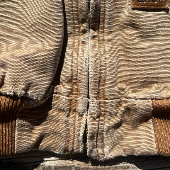 Carhartt YTJ130 Kids Jacket 4T | Tan Fleece-Lined Duck Canvas Mini Workwear Coat - Picture 8 of 11